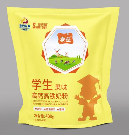 秦益愛貝聰學生果味高鈣高鐵奶粉  400克袋